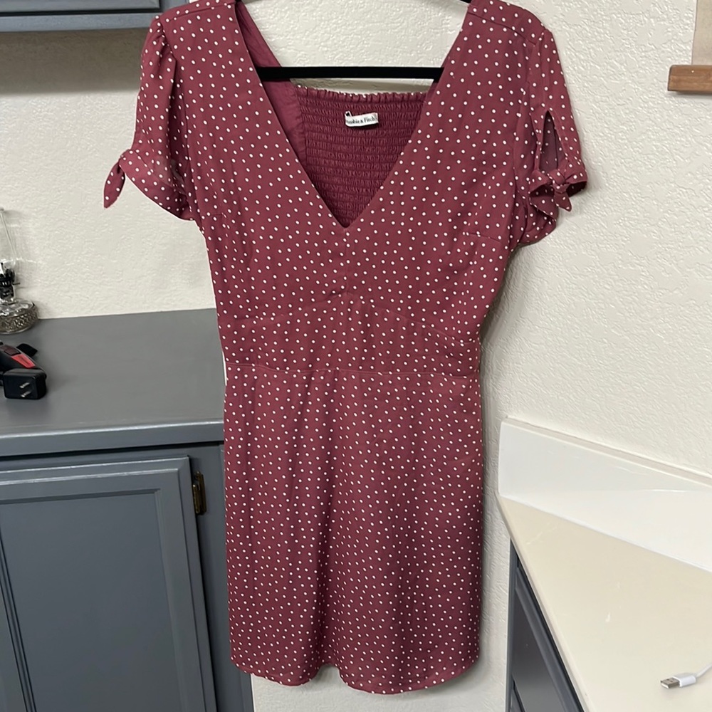 Abercrombie & Fitch Mauve Polka Dot Mini Dress